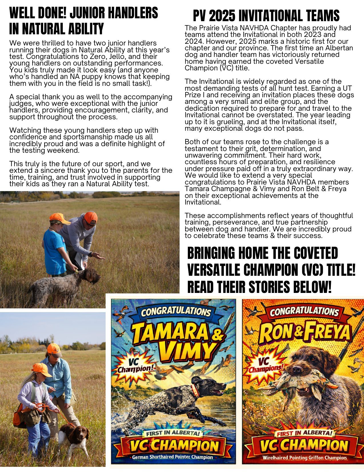 fourth page of prairie vista 2025 newsletter