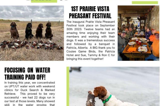 first page of prairie vista newsletter